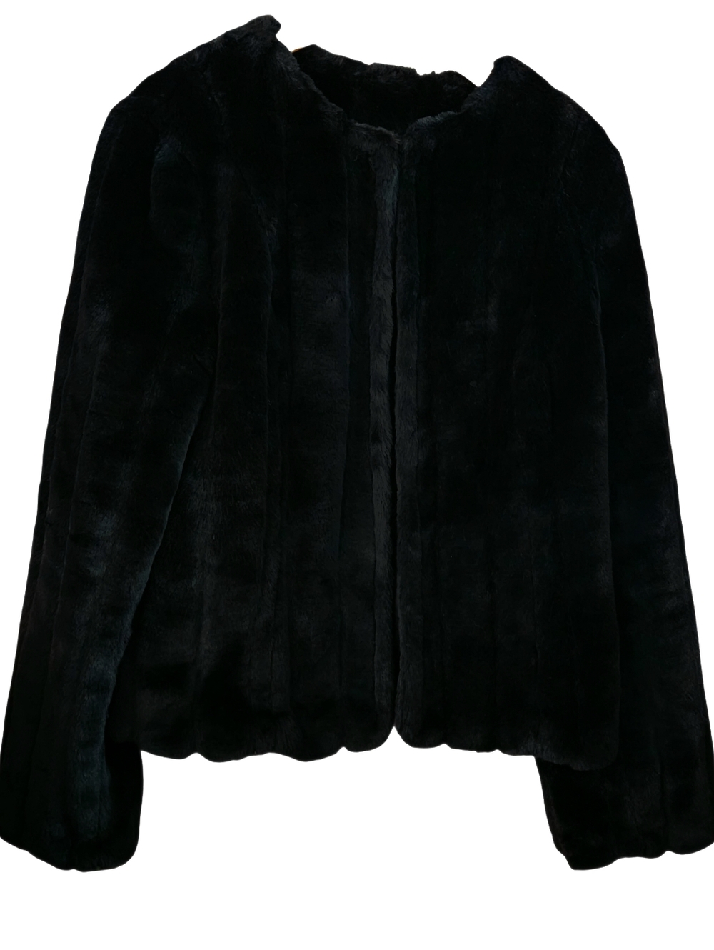 Beautiful Ideology Black Faux Mink Fur Women's Jacket
